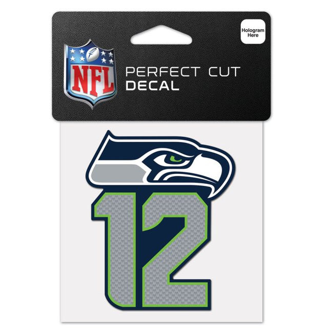 Seattle Seahawks / 12th Man Seahawks Perfect Cut Color Decal 4" x 4"