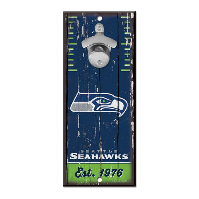 Seattle Seahawks Bottle Opener Sign 5x11