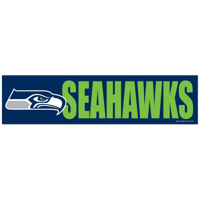 Tira de parachoques de los Seattle Seahawks de 3" x 12"