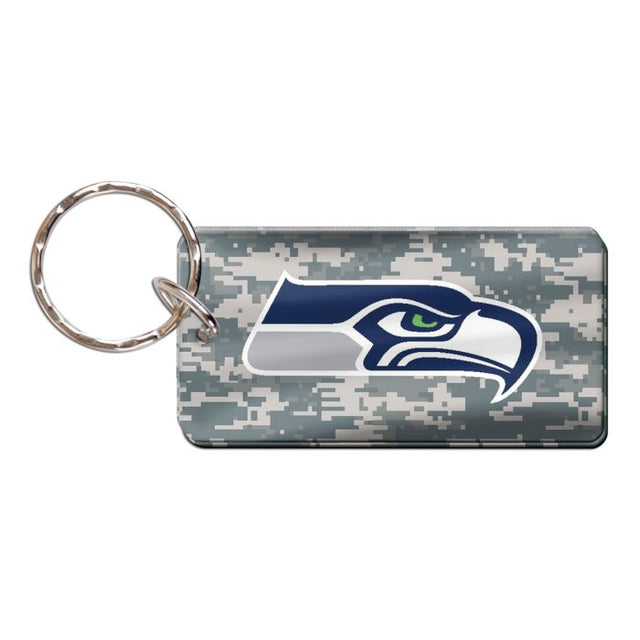 Llavero rectangular con estampado de camuflaje de los Seattle Seahawks