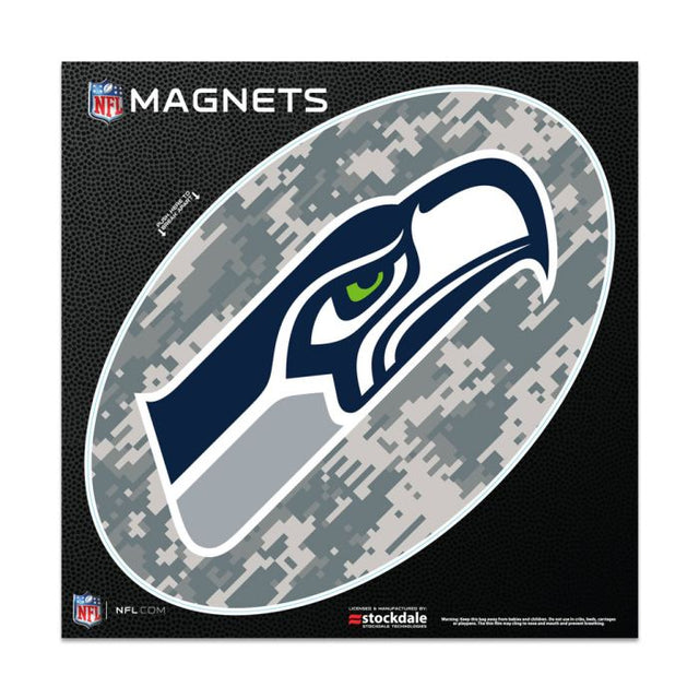 Imanes para exteriores con diseño de camuflaje de los Seattle Seahawks, 6" x 6"