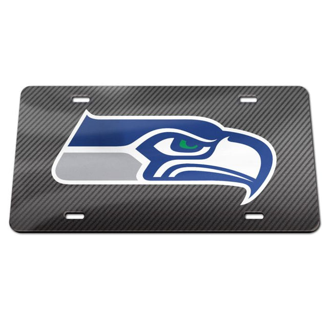 Placas de matrícula clásicas de acrílico de los Seattle Seahawks CARBON