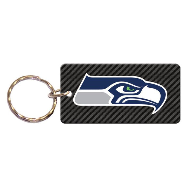 Llavero rectangular de carbono de los Seattle Seahawks