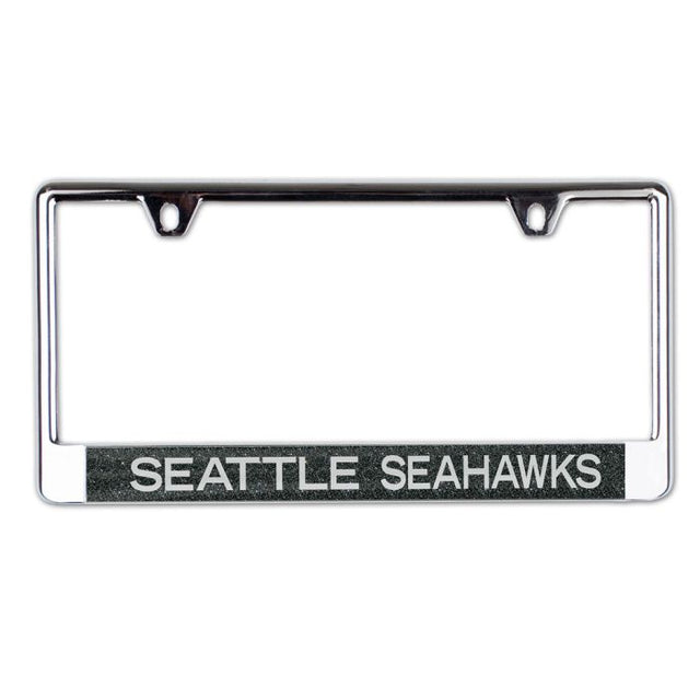 Seattle Seahawks CARBON Lic Plt Frame B/O Metallic