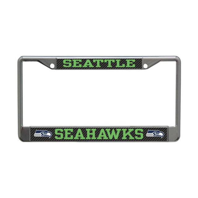 Seattle Seahawks CARBON Lic Plt Frame S/L Printed