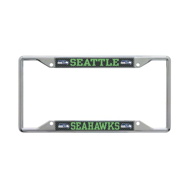 Cuadro de cuadros con licencia de carbono de los Seattle Seahawks, de color blanco y negro, estampado