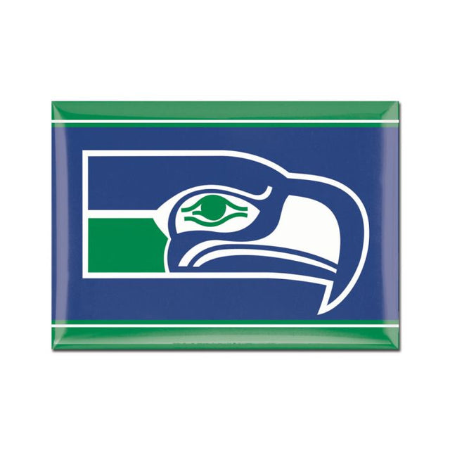 Imán de metal con el logotipo clásico de los Seattle Seahawks, 2,5" x 3,5"