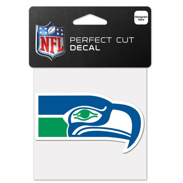 Calcomanía de color de corte perfecto con diseño RETRO del logotipo clásico de Seattle Seahawks, 4" x 4"