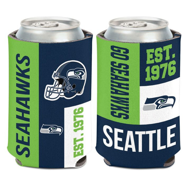 Enfriador de latas con bloques de color de los Seattle Seahawks, 12 oz.