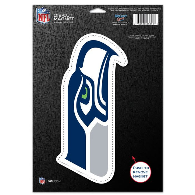 Imán troquelado con el logotipo de los Seattle Seahawks, 6,25" x 9"