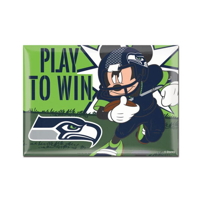 Seattle Seahawks / Disney Mickey Mouse Metal Magnet 2.5" x 3.5"