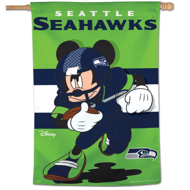 Seattle Seahawks / Disney Mickey Mouse Vertical Flag 28" x 40"