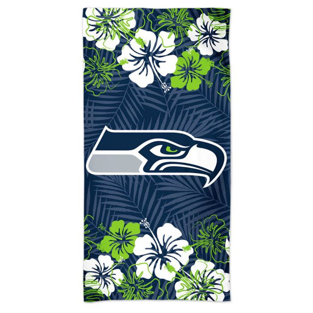 Toalla de playa Spectra FLORAL de los Seattle Seahawks de 30" x 60"