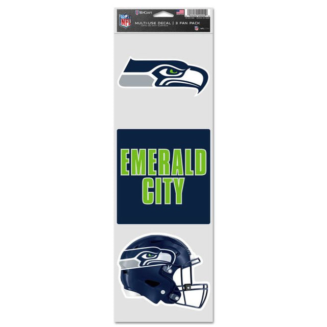 Calcomanías para fanáticos de los Seattle Seahawks de 3,75" x 12"