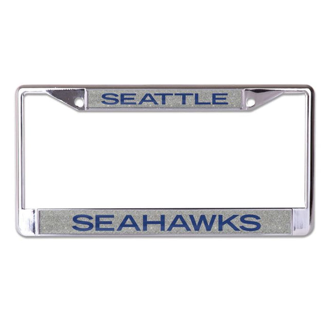 Seattle Seahawks GLITTER BACKGROUND Lic Plt Frame S/L Printed