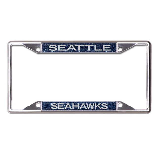 Seattle Seahawks GLITTER BACKGROUND Lic Plt Frame S/S Printed