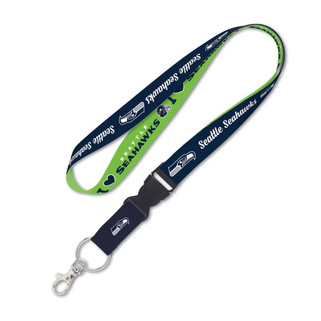 Seattle Seahawks Heart Lanyard w/detachable buckle 1"