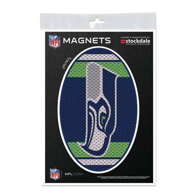 Imanes para exteriores con la camiseta de los Seattle Seahawks, 5" x 7"