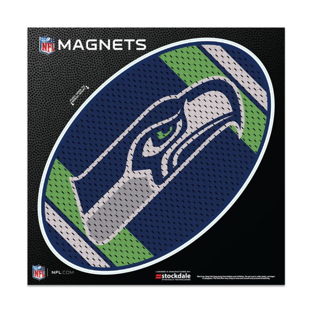 Imanes para exteriores con la camiseta de los Seattle Seahawks, 6" x 6"