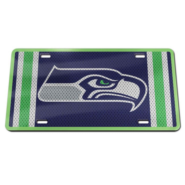 Placa de matrícula de acrílico especial con la camiseta de los Seattle Seahawks