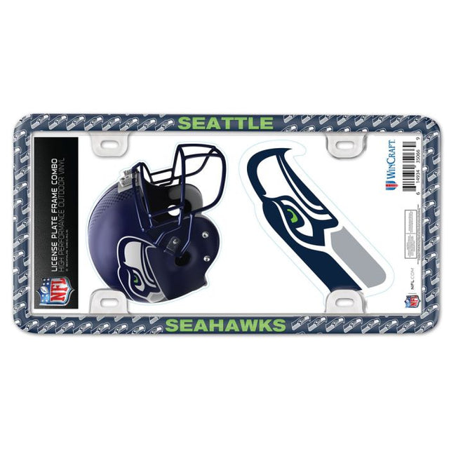 Seattle Seahawks License Plate Thin Frame - Plastic w/Decal