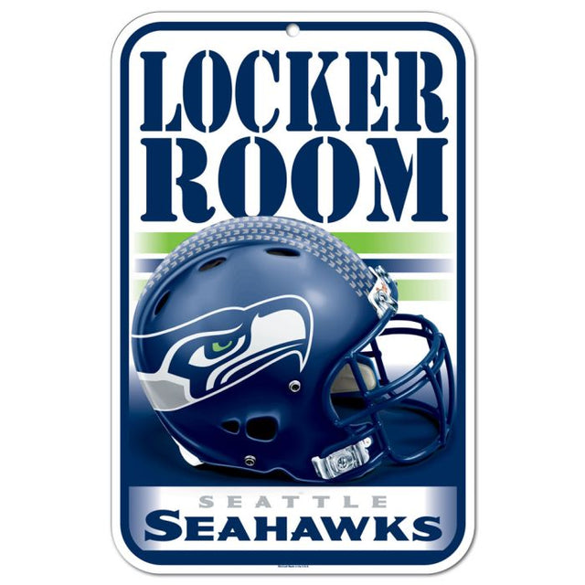 Letrero de plástico para vestuario de los Seattle Seahawks, 11" x 17"