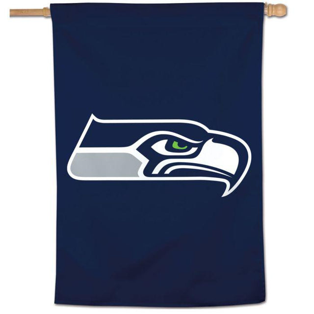 Bandera vertical con el logotipo de los Seattle Seahawks de 28" x 40"