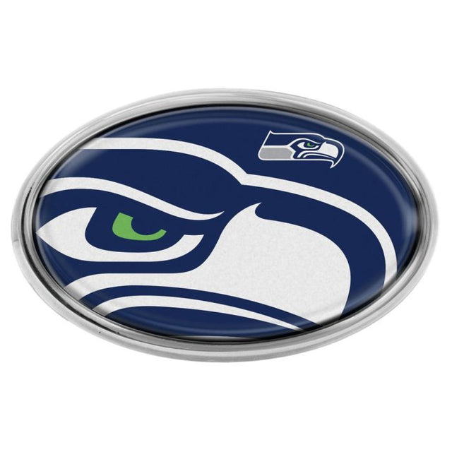 Emblema abovedado de metal cromado MEGA de los Seattle Seahawks