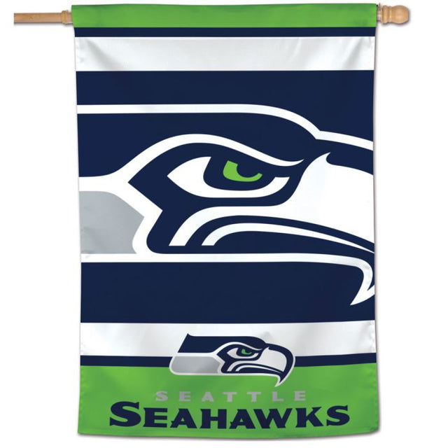 Bandera vertical con logotipo mega de los Seattle Seahawks de 28" x 40"