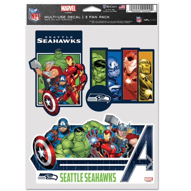 Paquete de 3 ventiladores multiusos de Marvel de Seattle Seahawks/Marvel (C) 2021