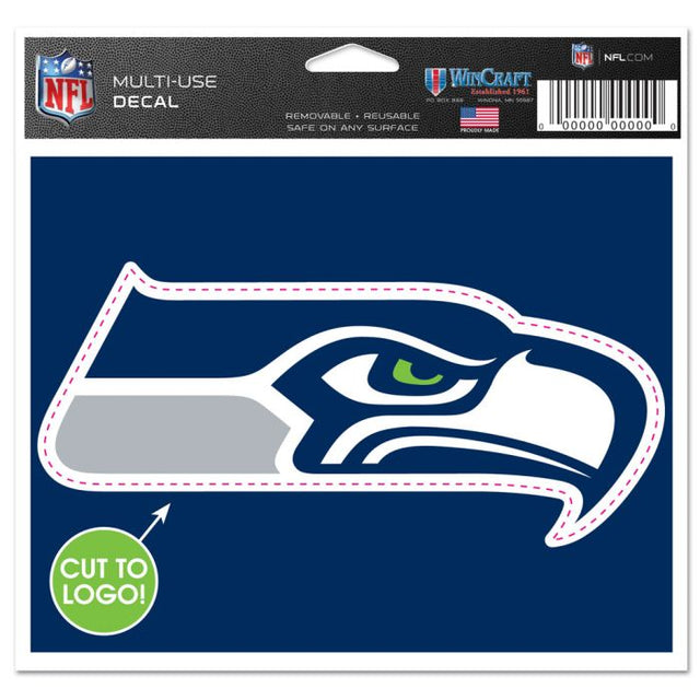 Calcomanía multiusos de los Seattle Seahawks: logotipo recortado de 5" x 6"