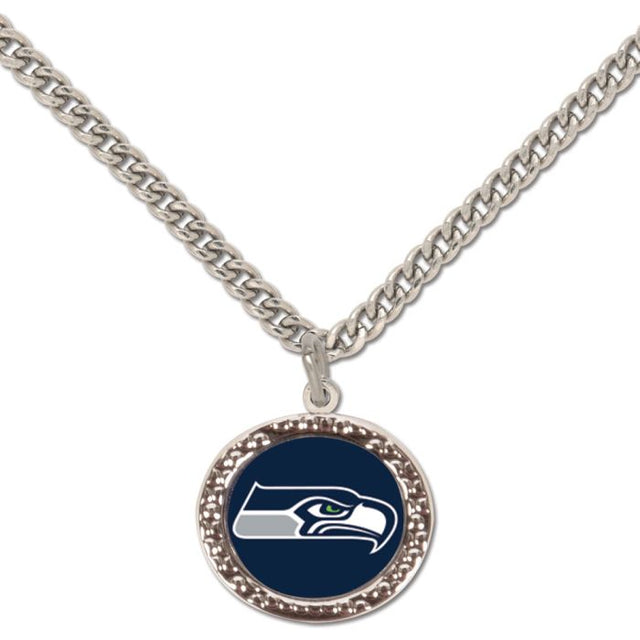 Collar de los Seattle Seahawks con tarjeta de joyería con dije