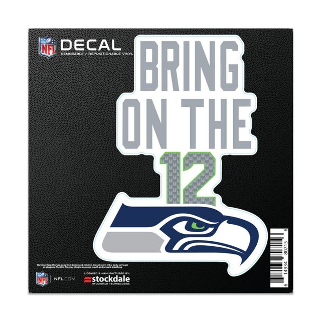 Adhesivo para superficies con el lema de los Seattle Seahawks, 6" x 6"