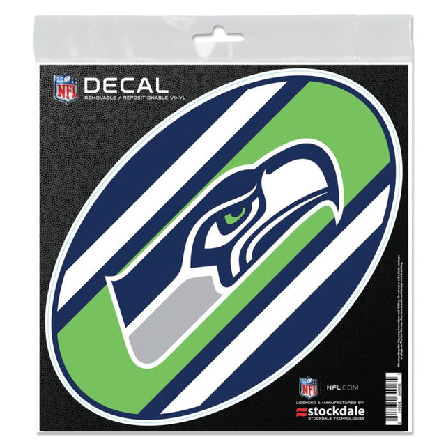 Calcomanía para todas las superficies con el logo de los Seattle Seahawks STRIPES de 6" x 6"