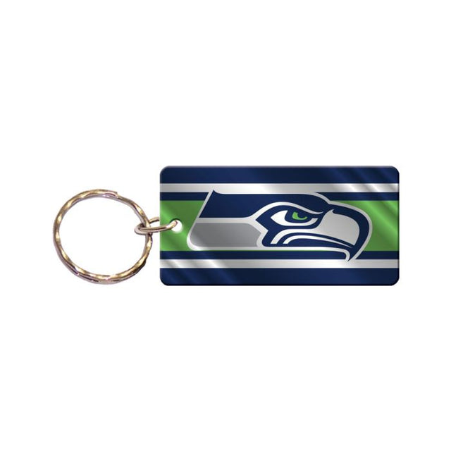 Llavero rectangular con rayas de los Seattle Seahawks