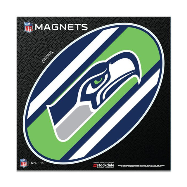 Imanes para exteriores con el logo de los Seattle Seahawks STRIPES de 6" x 6"