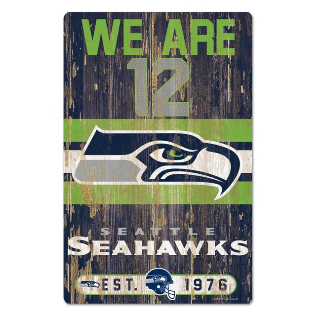 Letrero de madera con el eslogan de los Seattle Seahawks, 11" x 17", 1/4" de grosor