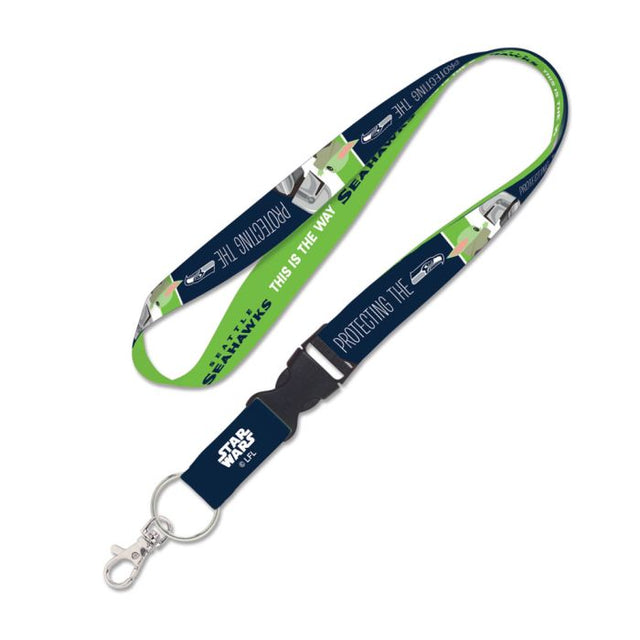 Seattle Seahawks / Star Wars Mandalorian Lanyard w/detachable buckle 1"