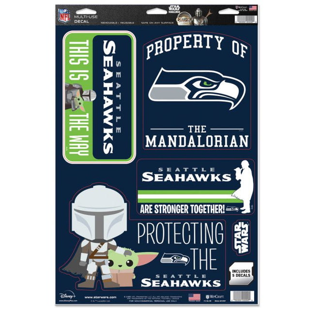 Seattle Seahawks / Star Wars Mandalorian Multi-Use Decal 11" x 17"