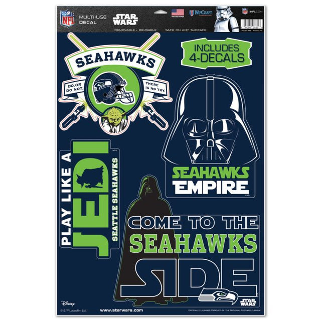 Calcomanía multiusos de Star Wars de Seattle Seahawks, 11 x 17 pulgadas