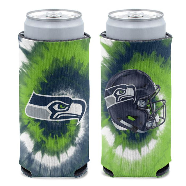 Enfriador de latas delgado de 12 oz con teñido anudado de los Seattle Seahawks