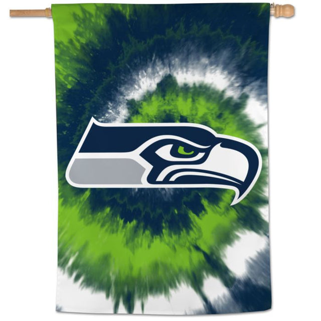 Bandera vertical teñida de los Seattle Seahawks de 28" x 40"