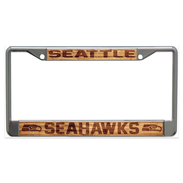 Seattle Seahawks WOOD Lic Plt Frame S/L Printed