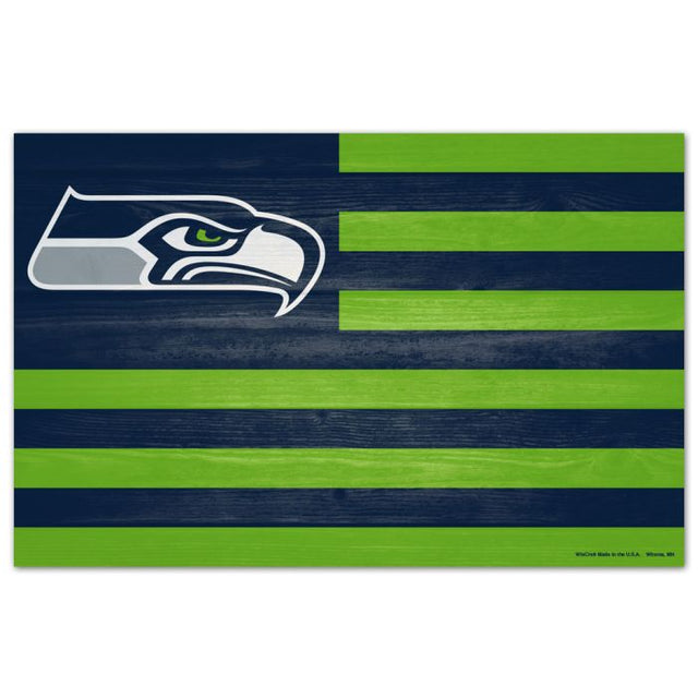 Letrero de madera de los Seattle Seahawks, 11" x 17", 1/4" de grosor