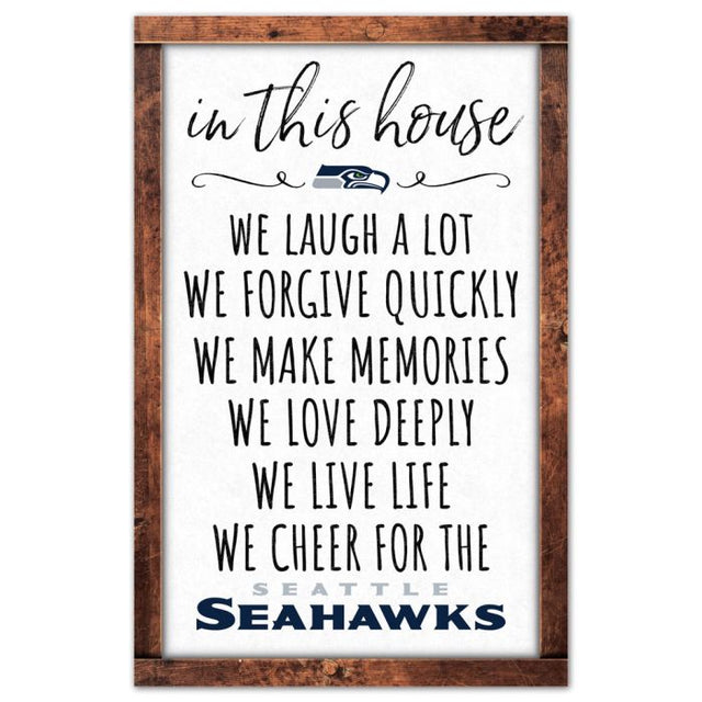 Letrero de madera de los Seattle Seahawks de 11" x 17" y 1/4" de grosor