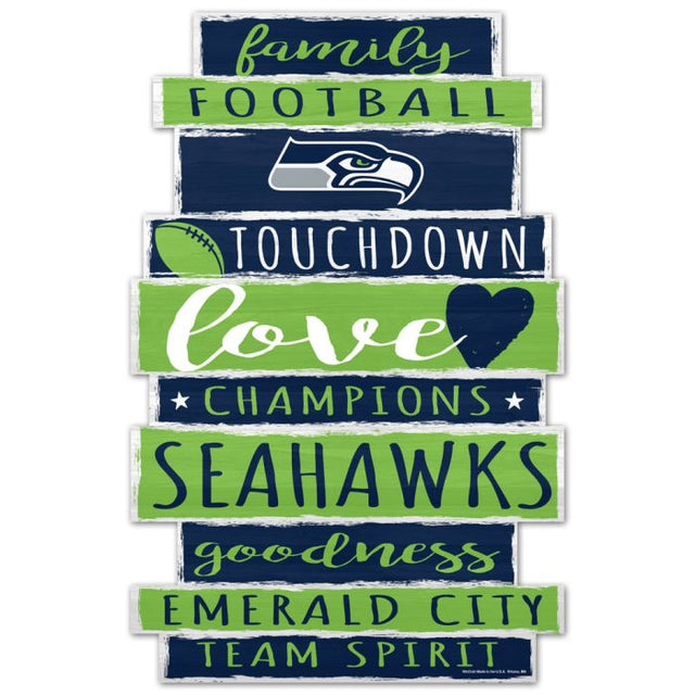 Letrero de madera de los Seattle Seahawks, 11" x 17", 1/4" de grosor