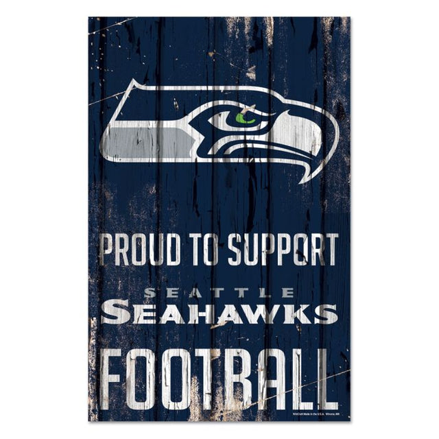 Seattle Seahawks Wood Sign 11" x 17" 1/4" thick