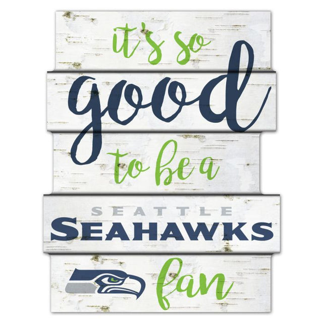 Letrero de madera de los Seattle Seahawks de 11" x 14"