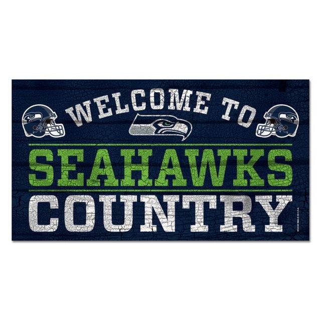 Letrero de madera de los Seattle Seahawks, 13" x 24", 1/4" de grosor