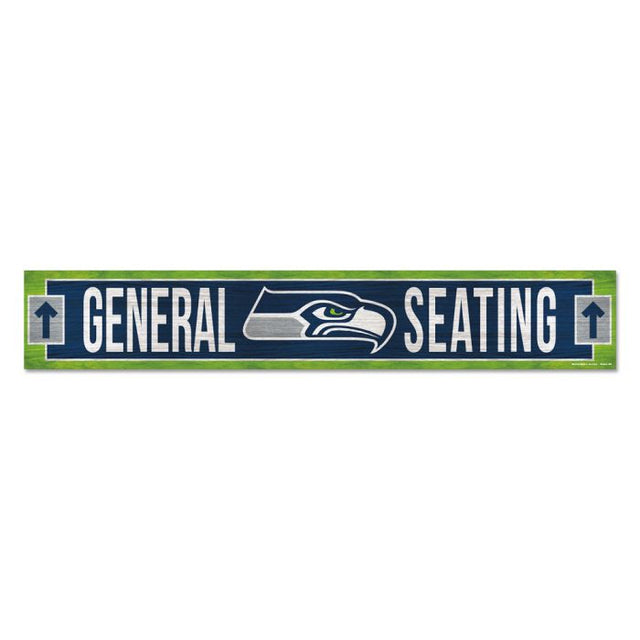 Letrero de madera de los Seattle Seahawks, 6" x 36", 3/8" de grosor